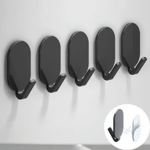 6u002F 12pcs Heavy-Duty Adhesive Hooks - No Drilling Required, Perfect for Bathrooms And Toilets, Multifunctional Wall-Mounted Hangers, Modern Wall-Mounted Hangers, Easy to Install Hooks, Bathroom Towel Rack