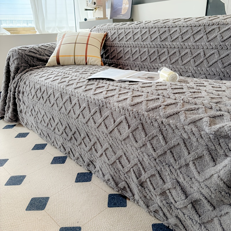1pc Modern Jacquard Shu Velveteen Sofa Throw Cover - Pet Friendly Slipcover with Soft Plush Feel - Machine Washable, Non-Printing Single Piece Couch Protector for Home Decor - Fits Armchair to 4-Seater Sectional Sofas - Image 13