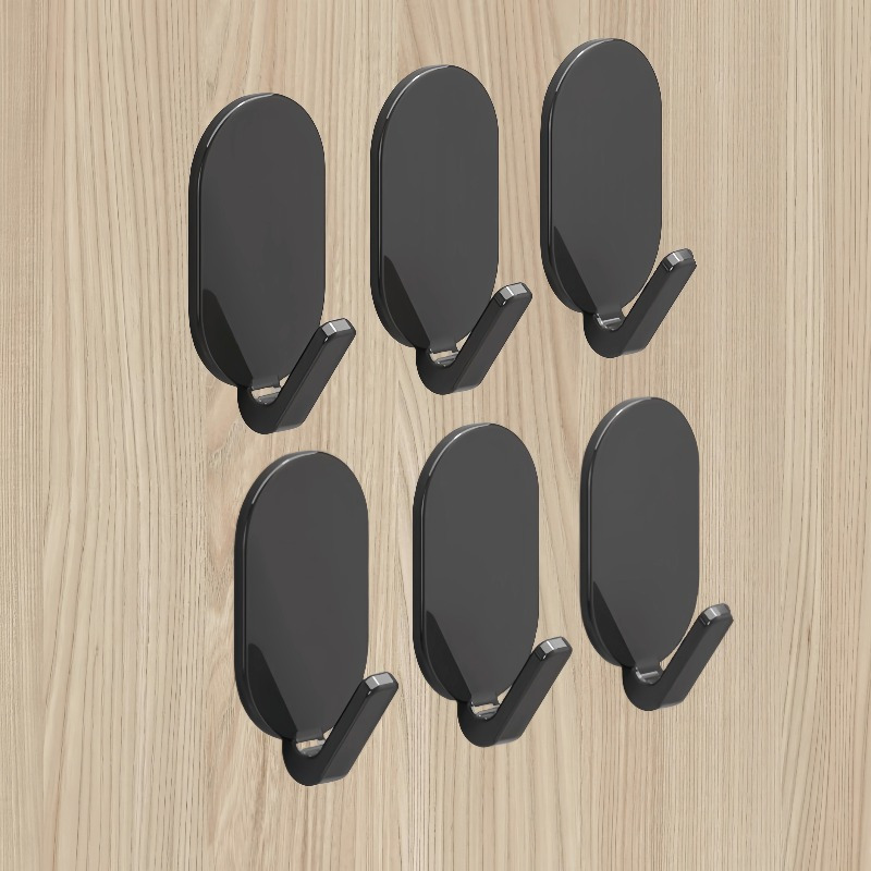 6u002F 12pcs Heavy-Duty Adhesive Hooks - No Drilling Required, Perfect for Bathrooms And Toilets, Multifunctional Wall-Mounted Hangers, Modern Wall-Mounted Hangers, Easy to Install Hooks, Bathroom Towel Rack - Image 7