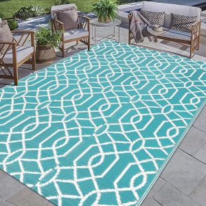 Outdoor Rug for Patios On, Reversible Plastic Straw Mat Suitable for Camping, Rvs, Porches, Decks, Balconies, And Backyards