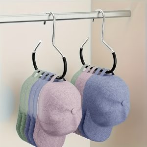 5pcs Stainless Steel Hat Hanger Organizer, Non-Slip Round Ring Closet Hooks for Hats, Socks, Scarves, And Underwear - Space-Saving Storage Solution for Wardrobe Organization, Hangers for Clothes