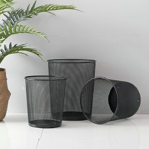 Metal Carbon Steel Mesh Trash Can Office Large-Capacity Wastebasket Kitchen Storage Open Trash Bin Household Toilet Multipurpose Trash Can