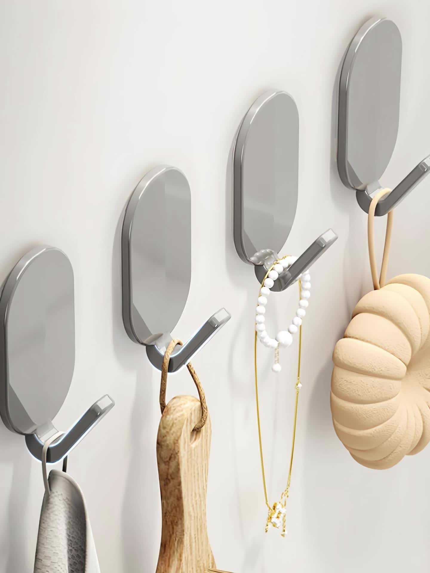 6u002F 12pcs Heavy-Duty Adhesive Hooks - No Drilling Required, Perfect for Bathrooms And Toilets, Multifunctional Wall-Mounted Hangers, Modern Wall-Mounted Hangers, Easy to Install Hooks, Bathroom Towel Rack - Image 15