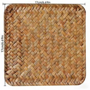 Set of 4 Rustic-Style Multifunctional Heat-Resistant Placemats, Designed to Be Durable And Non-Slip. These Can Be Used As Table Heat Insulators, Coasters, Tea Set Mats, Or Decorative Table Mats for Your Home
