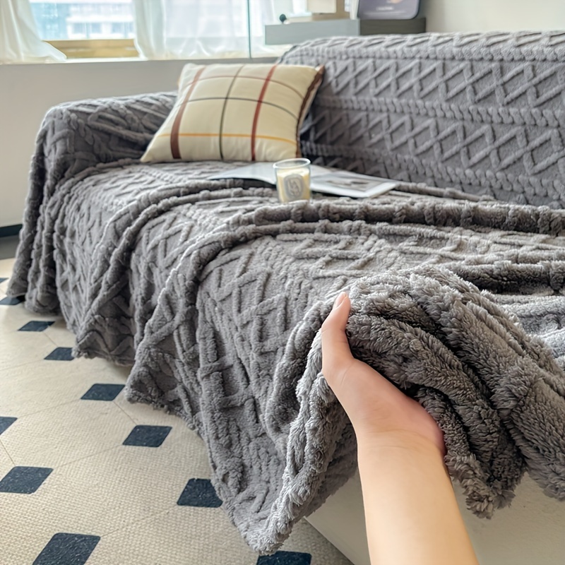 1pc Modern Jacquard Shu Velveteen Sofa Throw Cover - Pet Friendly Slipcover with Soft Plush Feel - Machine Washable, Non-Printing Single Piece Couch Protector for Home Decor - Fits Armchair to 4-Seater Sectional Sofas - Image 5