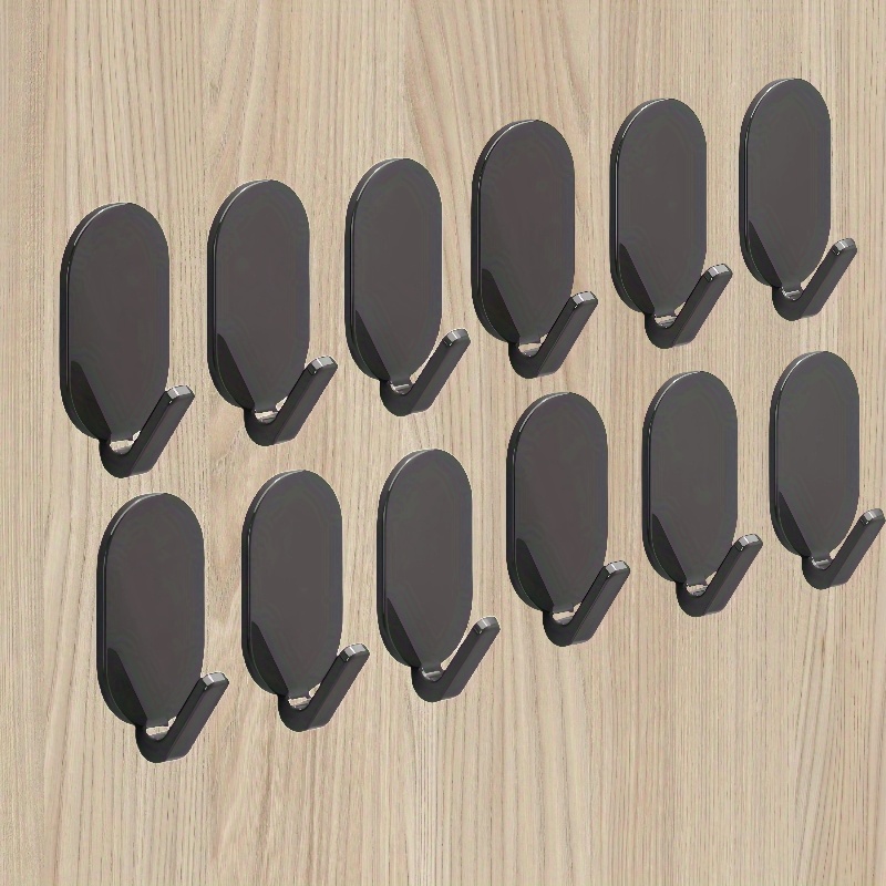 6u002F 12pcs Heavy-Duty Adhesive Hooks - No Drilling Required, Perfect for Bathrooms And Toilets, Multifunctional Wall-Mounted Hangers, Modern Wall-Mounted Hangers, Easy to Install Hooks, Bathroom Towel Rack - Image 10